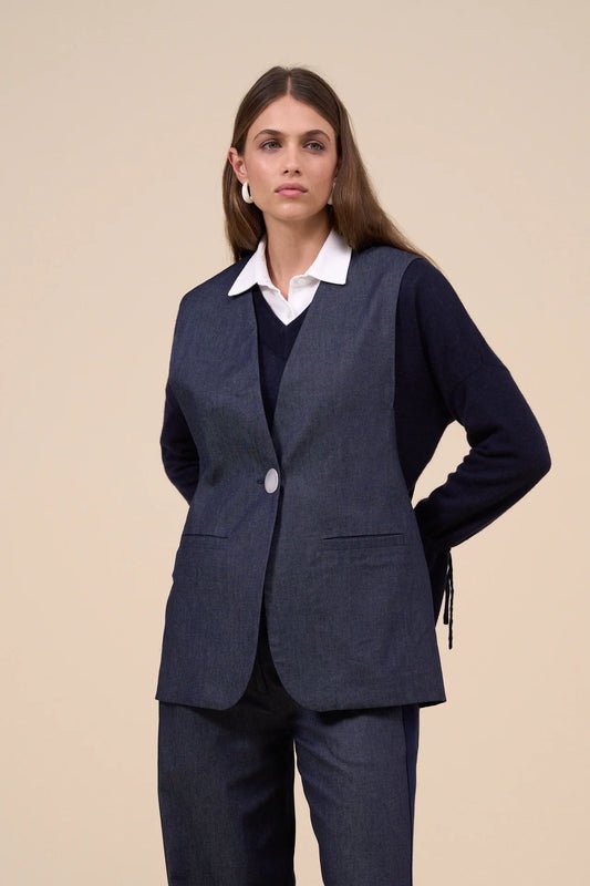 Febe Denim Sleeveless Jacket