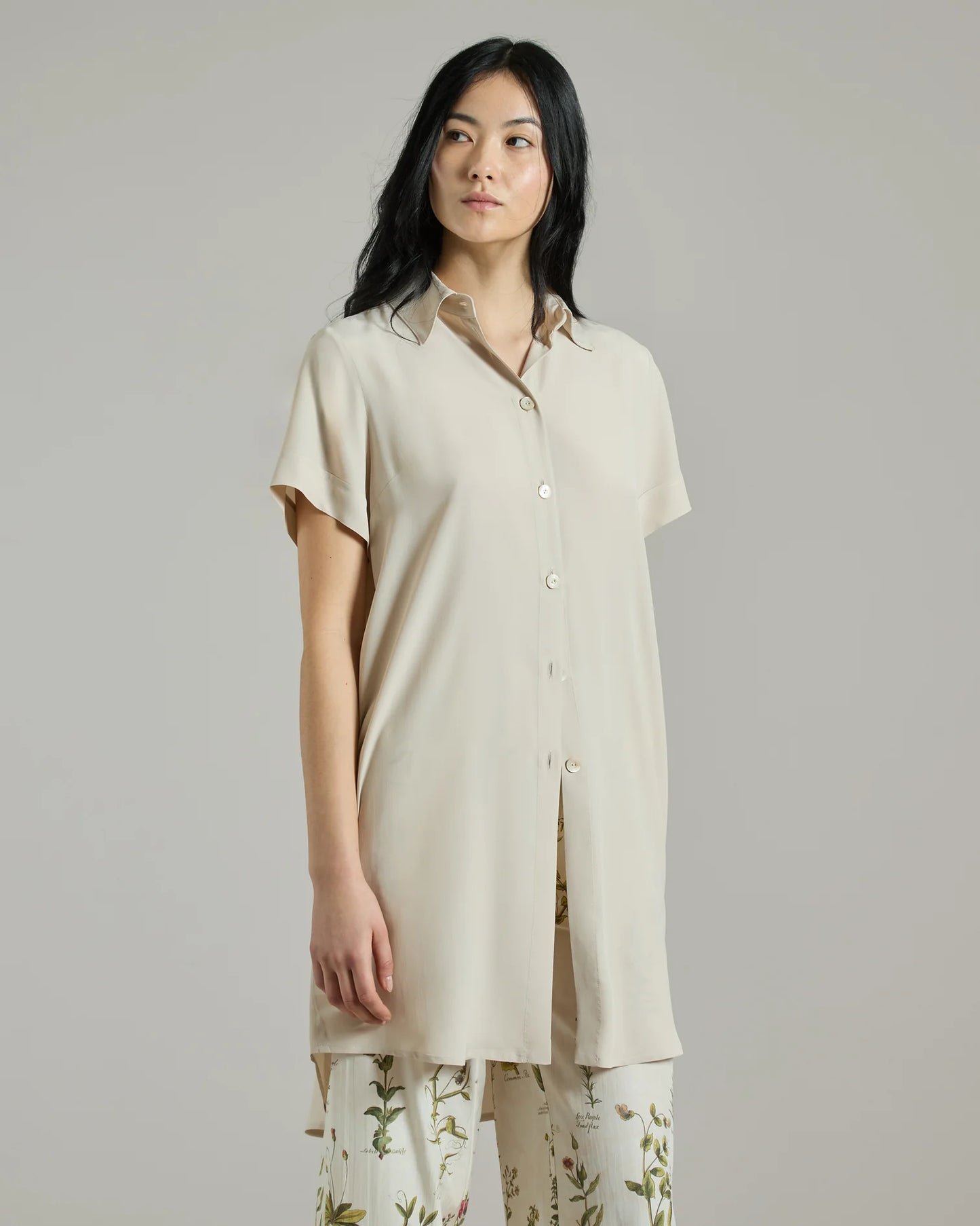 Silk-Blend shirt Dress