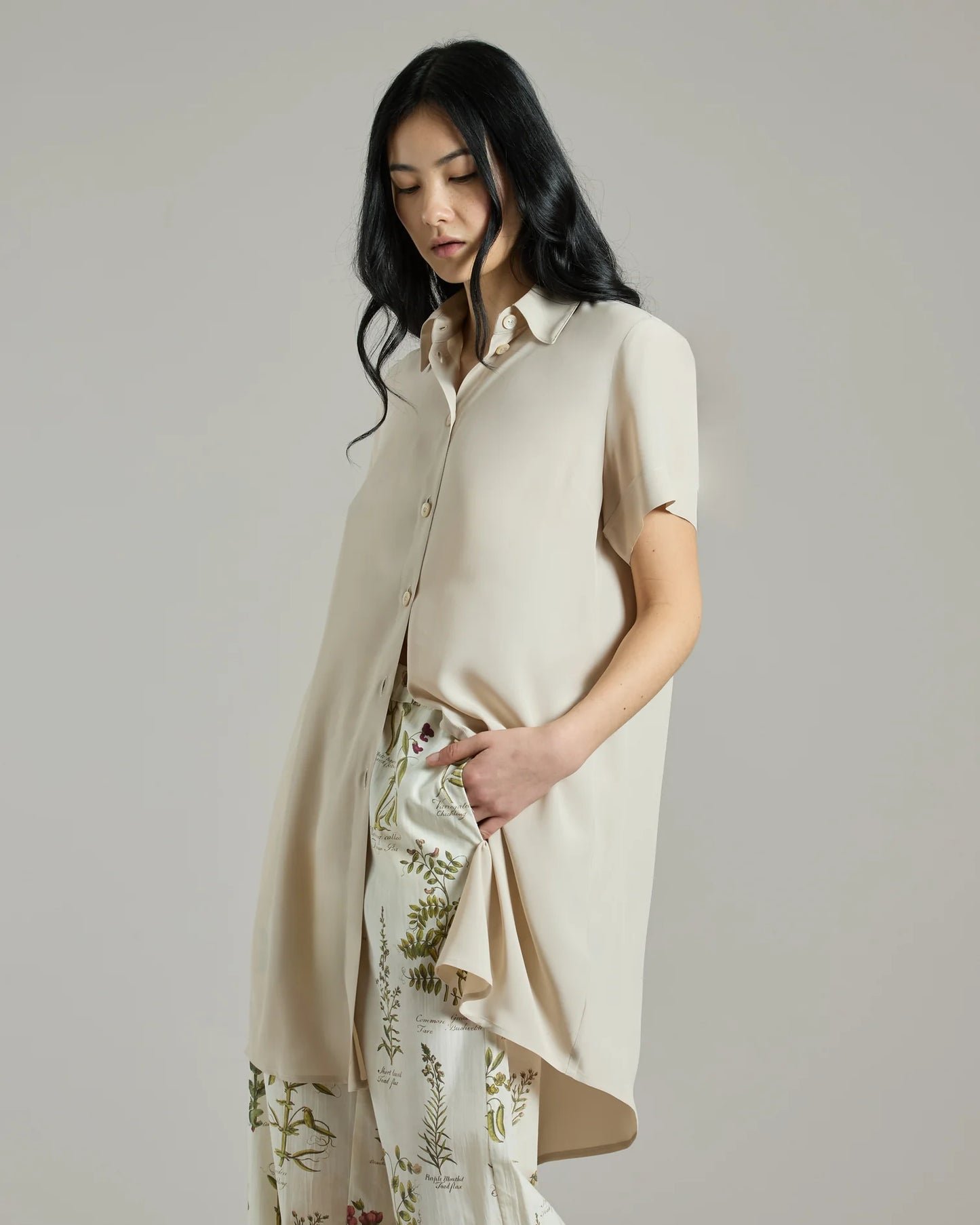 Silk-Blend shirt Dress